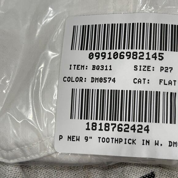 NWT J.Crew Petite 9" Toothpick Jean 27 27P White BQ311 Denim J. Crew Skinny - Picture 5 of 5